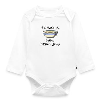 Eating Miso Soup Noodles Ramen Food - Organic Longsleeve Baby Bodysuit - white - Front