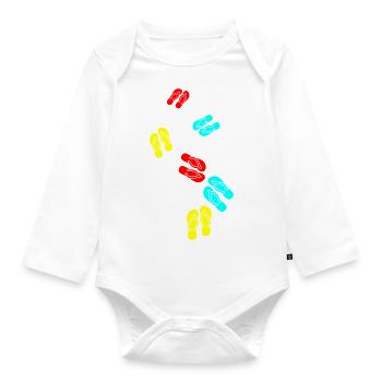 Flip-flops icon - Organic Longsleeve Baby Bodysuit - white - Front