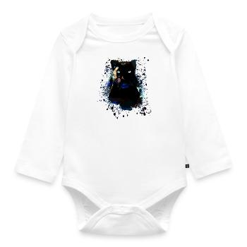 black panther,panther,cat,emo,punk,graffiti - Organic Longsleeve Baby Bodysuit - white - Front