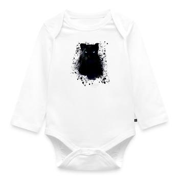 black panther,panther,cat,emo,punk,graffiti - Organic Longsleeve Baby Bodysuit - white - Front