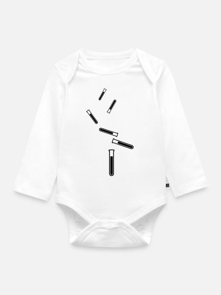 Reagenzglas Symbol - Baby Bio-Langarm-Body - Weiß