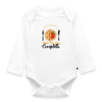 Pizza und Spaghetti machen Probleme Forgetti Pasta - Baby Bio-Langarm-Body - Weiß - Vorne