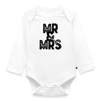 Er und Sie | Herr und Frau | Mr und Mrs - Baby Bio-Langarm-Body - Weiß - Vorne