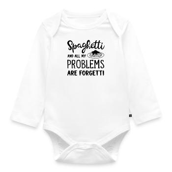 Les spaghettis font des problèmes Forgetti Ironic - Body Bébé bio manches longues - blanc - Devant