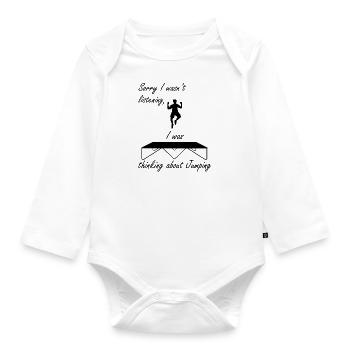 Thinking About Trampoline Jumping Hobby - Organic Longsleeve Baby Bodysuit - white - Front