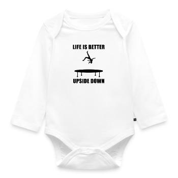 Ironic Quote for a Trampolinist Trampoline Jumping - Organic Longsleeve Baby Bodysuit - white - Front