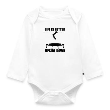 Professional Trampolinist Ironic Quote Trampoline - Organic Longsleeve Baby Bodysuit - white - Front