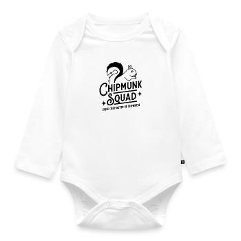 Chipmunk Squad Nature Wildlife Forest Animal - Organic Longsleeve Baby Bodysuit - white - Front