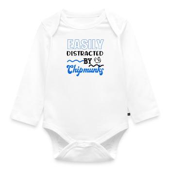 Forest Animal Cute Chipmunk Nature Squirrel - Organic Longsleeve Baby Bodysuit - white - Front