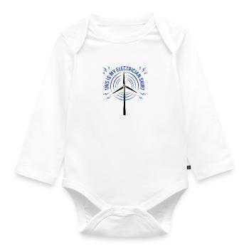 Ironic Saying Electrician Craftsman Electro Worker - Organic Longsleeve Baby Bodysuit - white - Front