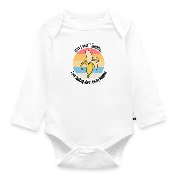 Eating Bananas Delicious Exotic Fruits - Organic Longsleeve Baby Bodysuit - white - Front