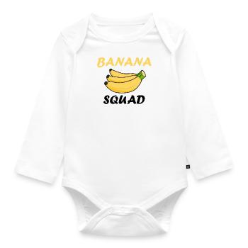 Banana Squad Cute Saying Exotic Fruits - Organic Longsleeve Baby Bodysuit - white - Front