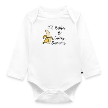 Manger des bananes Cute Banana fruits exotiques - Body Bébé bio manches longues - blanc - Devant