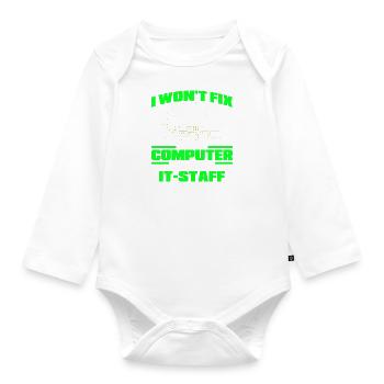 Network Security Specialist Gift - Organic Longsleeve Baby Bodysuit - white - Front