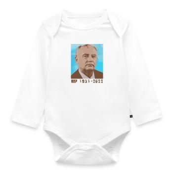 rip gorbi,gorbi,Mikhail Gorbachev,Gorbachev - Organic Longsleeve Baby Bodysuit - white - Front