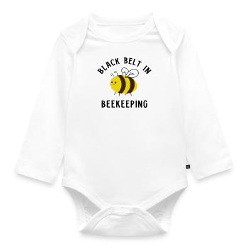 Honey Apiculture Ironic Beekeeper Miel - Body Bébé bio manches longues - blanc - Devant