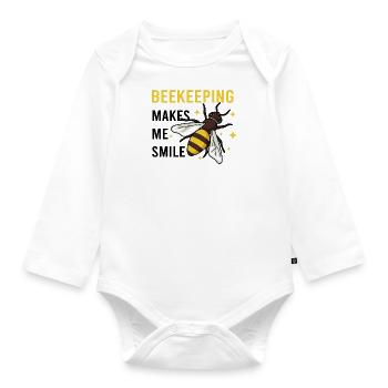 Bee Keeper Nature Honey Beekeeping - Organic Longsleeve Baby Bodysuit - white - Front