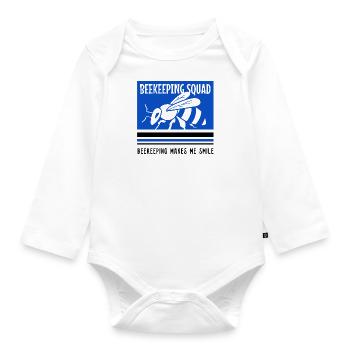 Beekeeper Wildlife Lustiges Zitat Imkerei - Baby Bio-Langarm-Body - Weiß - Vorne