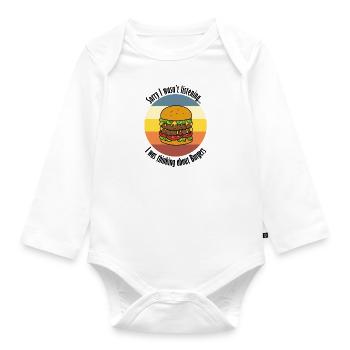 Burger Essen Lustiges Zitat Hobbykoch Fast Food - Baby Bio-Langarm-Body - Weiß - Vorne