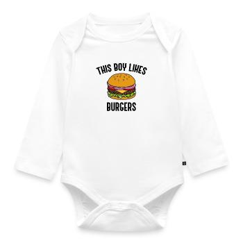 Burger essen Hobby Chef Hamburger - Baby Bio-Langarm-Body - Weiß - Vorne