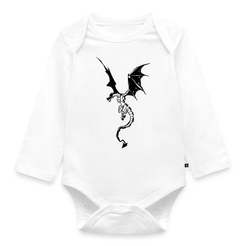 Dragon - Organic Longsleeve Baby Bodysuit - white - Front