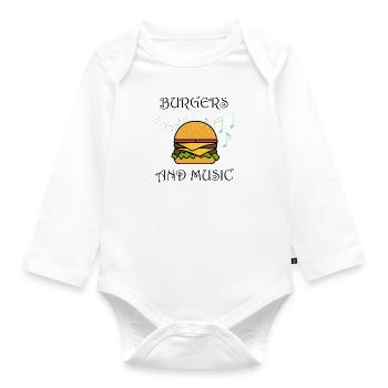 Burgers et musique Cheeseburger Hamburger Chef - Body Bébé bio manches longues - blanc - Devant