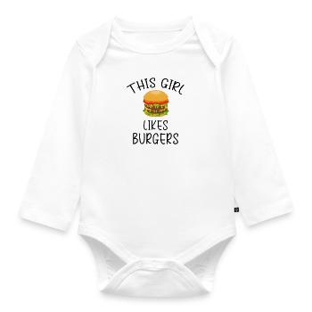 Hamburger Chef Délicieux hamburger Manger - Body Bébé bio manches longues - blanc - Devant