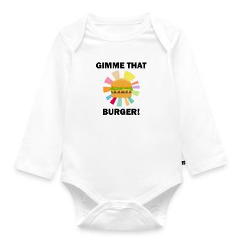 Gimme That Cheeseburger Ironic Burger Eating - Body Bébé bio manches longues - blanc - Devant