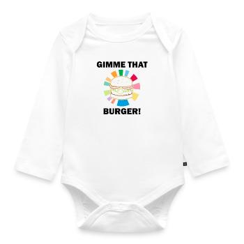 Eating Hamburgers Delicious Burger Hobby Chef - Organic Longsleeve Baby Bodysuit - white - Front