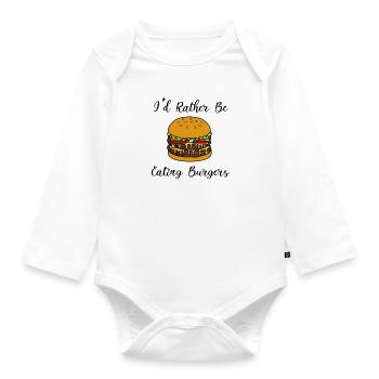 Eating Burgers Funny Quote Cheeseburger Chef - Body Bébé bio manches longues - blanc - Devant