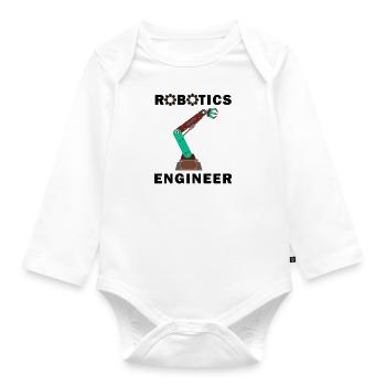 Robotik-Ingenieur Mechaniker Hobby-Roboter - Baby Bio-Langarm-Body - Weiß - Vorne
