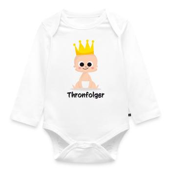 Baby Thronfolger - Baby Bio-Langarm-Body - Weiß - Vorne