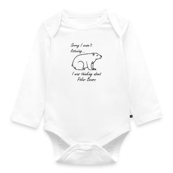 Denken an Eisbären Cute Bear Wildlife - Baby Bio-Langarm-Body - Weiß - Vorne