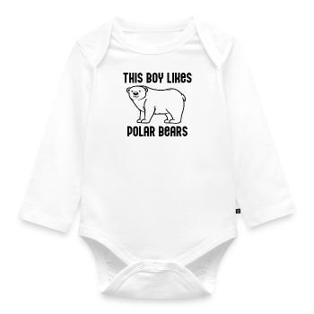 Ironischer Spruch „Nette Eisbären“ - Baby Bio-Langarm-Body - Weiß - Vorne