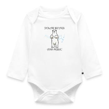 Adorables ours polaires, notes de musique, musique - Body Bébé bio manches longues - blanc - Devant