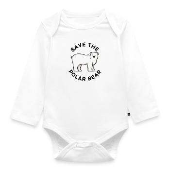 Sauvez les ours polaires, la beauté de la faune - Body Bébé bio manches longues - blanc - Devant