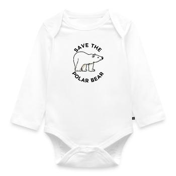 Save Polar Bears Wildlife Cute Animal Arctic - Organic Longsleeve Baby Bodysuit - white - Front