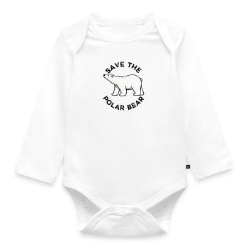 Rette Eisbären Wildlife Cute Pola Bear - Baby Bio-Langarm-Body - Weiß - Vorne