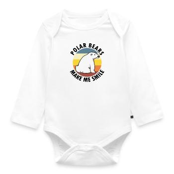Polar Bears Cute Wildlife Animal Nature Arctic - Organic Longsleeve Baby Bodysuit - white - Front