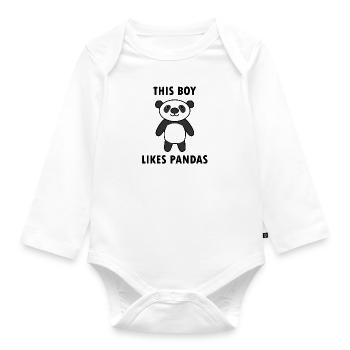 Panda Bear Wilderness Australia Outback - Organic Longsleeve Baby Bodysuit - white - Front
