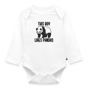 Un dicton ironique : Panda, nature sauvage - Body Bébé bio manches longues - blanc - Devant