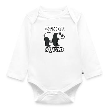 Panda Squad Funny Bear Wildlife Natur Eukalyptus - Baby Bio-Langarm-Body - Weiß - Vorne