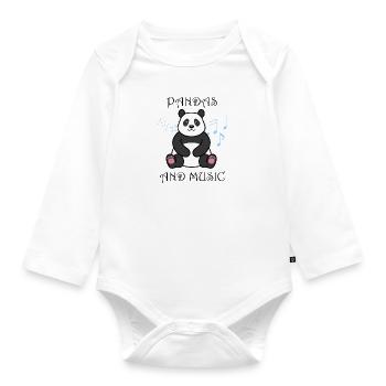 Animal sauvage : panda, ours, nature sauvage - Body Bébé bio manches longues - blanc - Devant