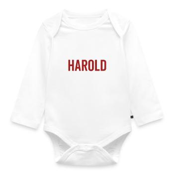 Kein Harold Kein Leben - Baby Bio-Langarm-Body - Weiß - Vorne