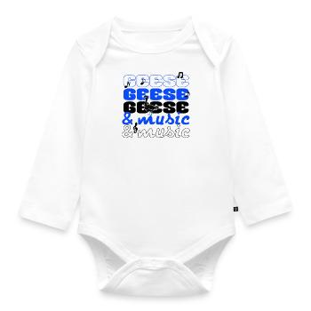 Waddling Geese Musiknoten Musician Goose - Baby Bio-Langarm-Body - Weiß - Vorne
