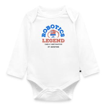 Robotics Legend Robot Engineer Technician - Organic Longsleeve Baby Bodysuit - white - Front