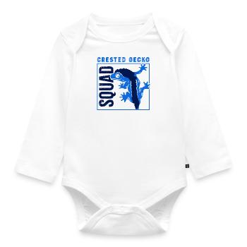 Exotic Animal Geckos Cute Lizard Crested Gecko - Organic Longsleeve Baby Bodysuit - white - Front