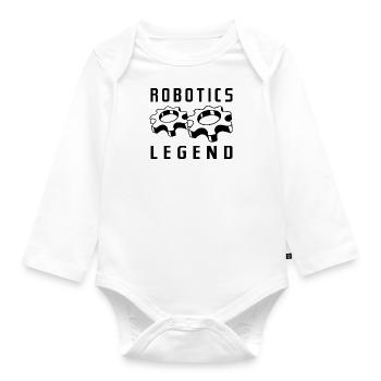 Robotics Legend Robot Engineer Mechanic - Organic Longsleeve Baby Bodysuit - white - Front