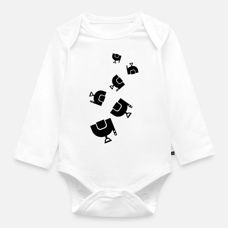 Équitation en selle - Body Bébé bio manches longues - blanc