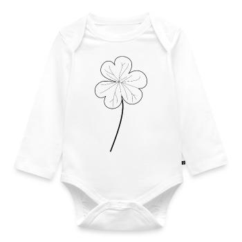 Kleeblatt - Baby Bio-Langarm-Body - Weiß - Vorne